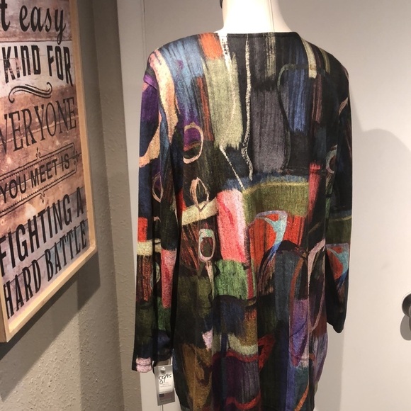 NWT Jess and jane Heather fabric scoop neck asymmetrical blouse. Barcelona - Picture 10 of 13